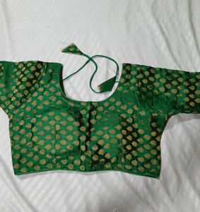 Elegant Green Brocade Blouse