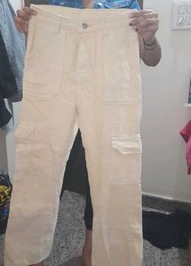 Cream Cargo Pants