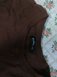 Brown Textured T-Shirt
