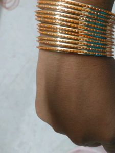 Golden and orange shade Bangles