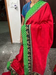 Red Designer Saree