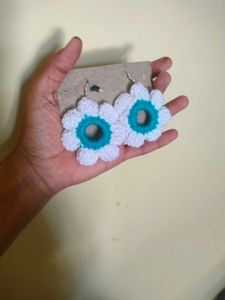 Crochet Daisy Flower Earrings