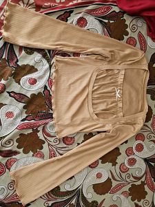Savana Ribbed Bell Sleeve Top | Size S