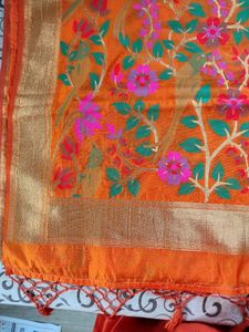 Orange Silk Saree