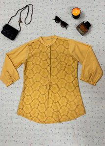 Yellow Embroidered Kurta