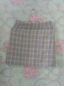 Korean Plaid A-line Mini Skirt
