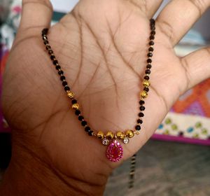 Elegant Mangalsutra with Ruby Pendant