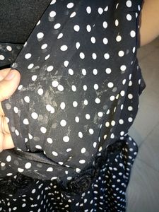 Black White Dotted Frock