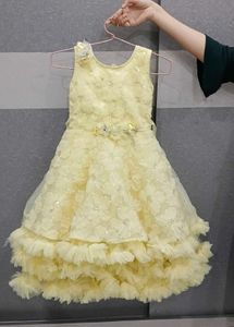 Yellow Ruffled Flower Dress
