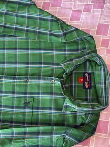 Green Plaid Long Sleeve Button-Up Shirt
