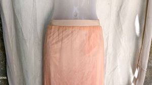 I. Peach Tiered Flowy Skirt