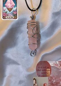 Rose Quartz Crystal Pendant Necklace