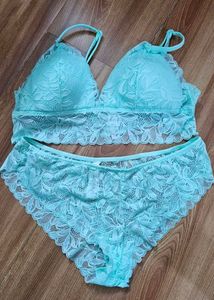 Teal Lace Bralette &amp; Panty Set