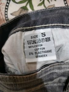 Stylish Grey Embellished Jeans