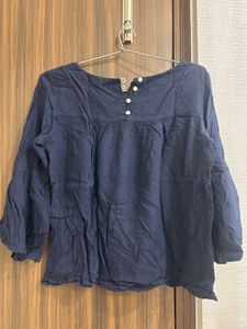 Navy Blue Embroidered Kurta (Size S/M)