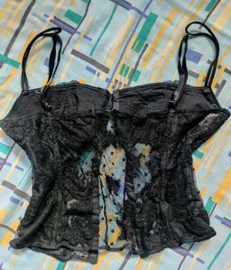 Merlina Black Lace Corset Top