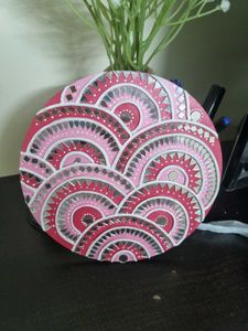 Handcrafted Pink Mirror Mandala Wall Decor