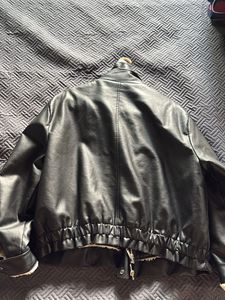 Faux Leather Sherpa Lined Jacket