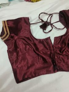 Elegant Maroon Satin Blouse