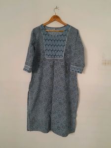 Blue Printed Kurta Set (Women's)