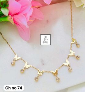 Gold Butterfly Necklace with Crystals