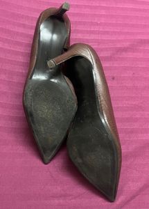 MANGO CROC COFFEE BROWN Stiletto Heels