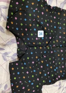 Black Blouse with Diamond Print pack of 5