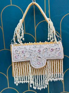 Women's Handmade velvet Stone Evening ladies clutc