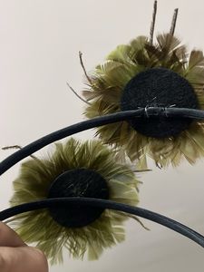 Black feather hair band