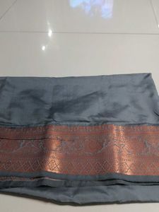 Elegant Purple Saree with Gold Border