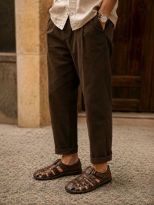 Men's Brown Synthetic Leather Sandals