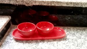 1 Serving Tray With 2 Big Bowl 🍜🥣 8n Red Colour