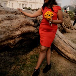 Elegant Red Off-the-Shoulder Dress