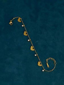 Gold Heart Charm Bracelet