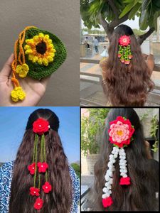Handmade Crochet Flower Hair Accessories