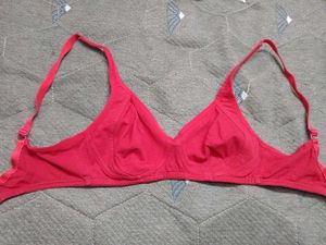 Red Cotton Bra