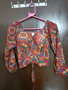 Printed padded zara Crop Top