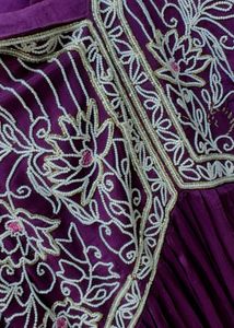 Purple Embroidered Nyra cut suit
