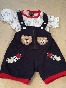 Cute Bear Overalls and T-shirt Set