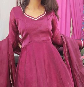 Elegant Maroon Kurta Set
