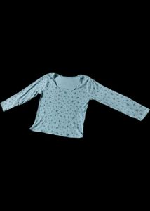 Blue Ditsy Floral Square Neck Top