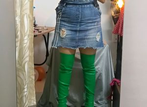 Green Thigh High Boots