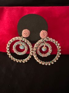 Beaded rhinestone Statement Earrings