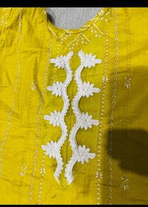 elegant yellow suit patch work