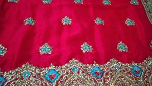 Beautiful Red Embroidered Saree