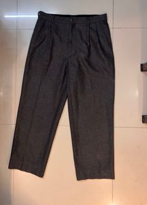 Classic Grey Pleated Korean Formal Trousers