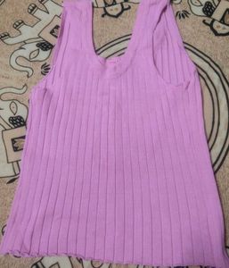 Ribbed Knit Button-Up Tank Top