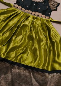 Beautiful Green &amp; black south indian frock/  Ethni