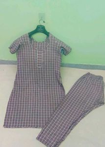 Classic Checkered Kurta Set