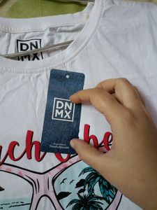 NEW DNMX Graphic Print Crew-Neck T-shirt